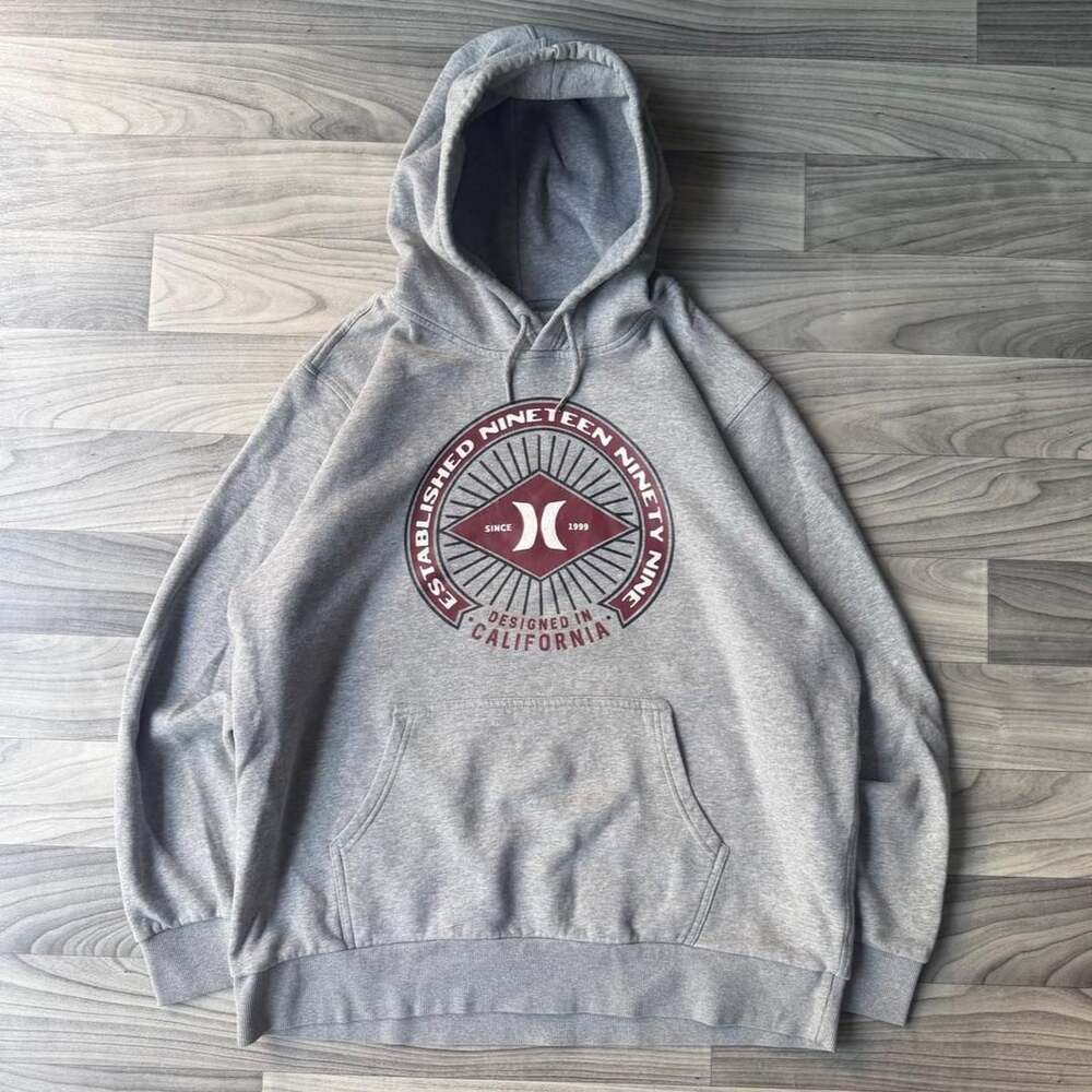 Hurley Y2K Established 1999 California Surf Hoodie Grey Mens XL